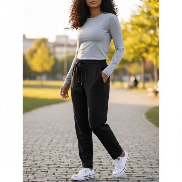 Lululemon On The Fly Joggers Black Size 8 • High Rise Stretch Travel Athleisure - Picture 1 of 6